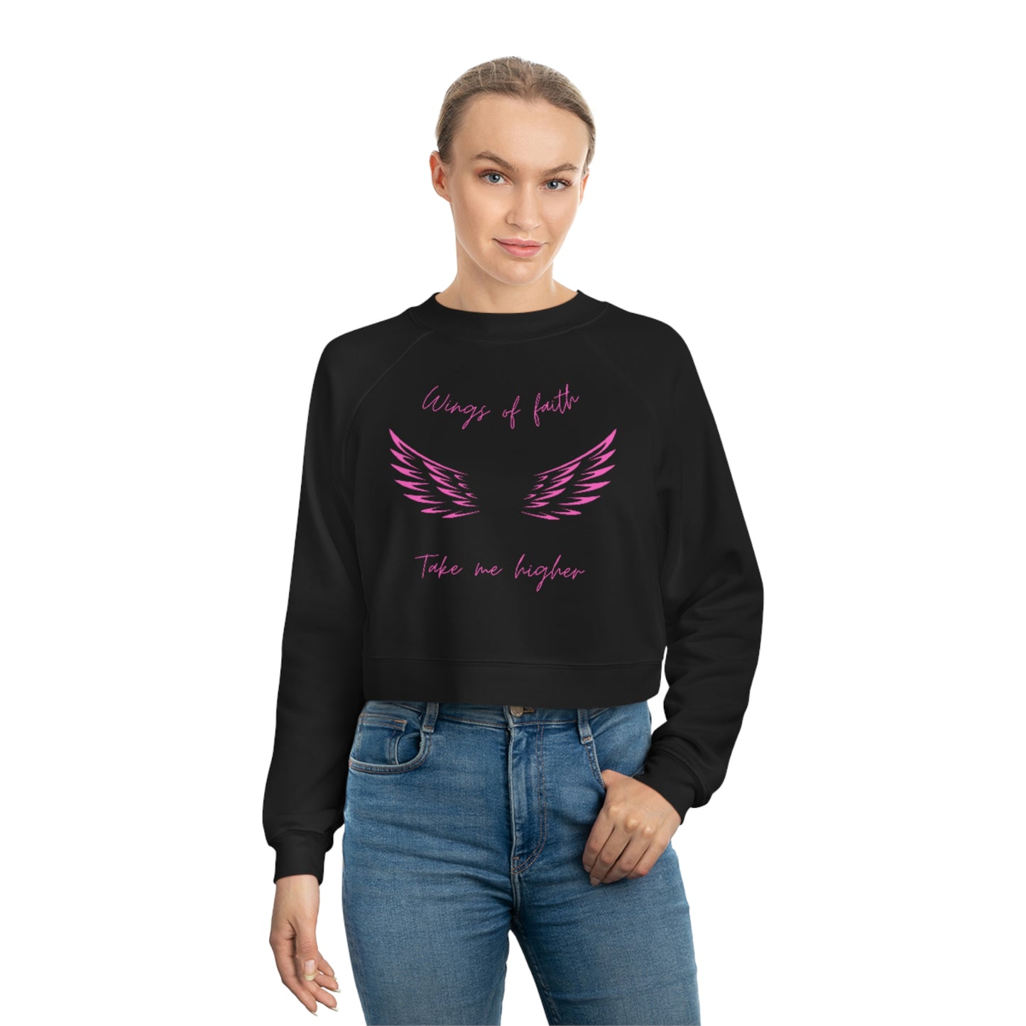 Wings of Faith - Women's Cropped Fleece Pullover