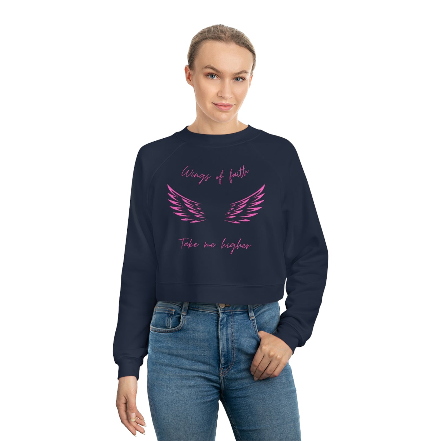 Wings of Faith - Women's Cropped Fleece Pullover