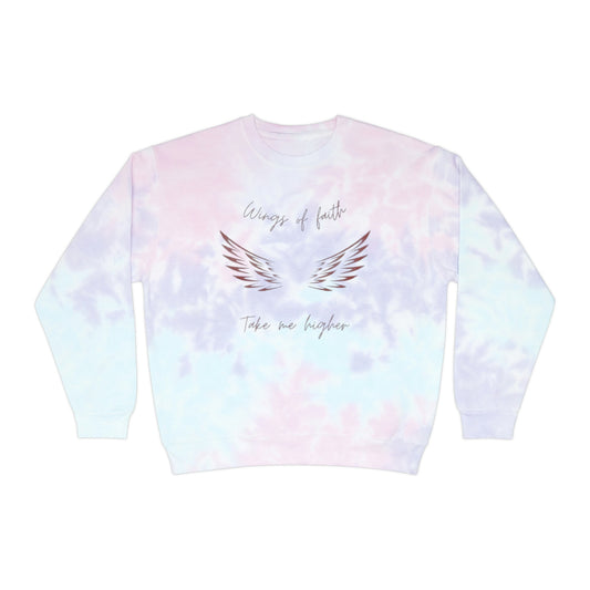 Wings of Faith - Unisex Tie-Dye Sweatshirt