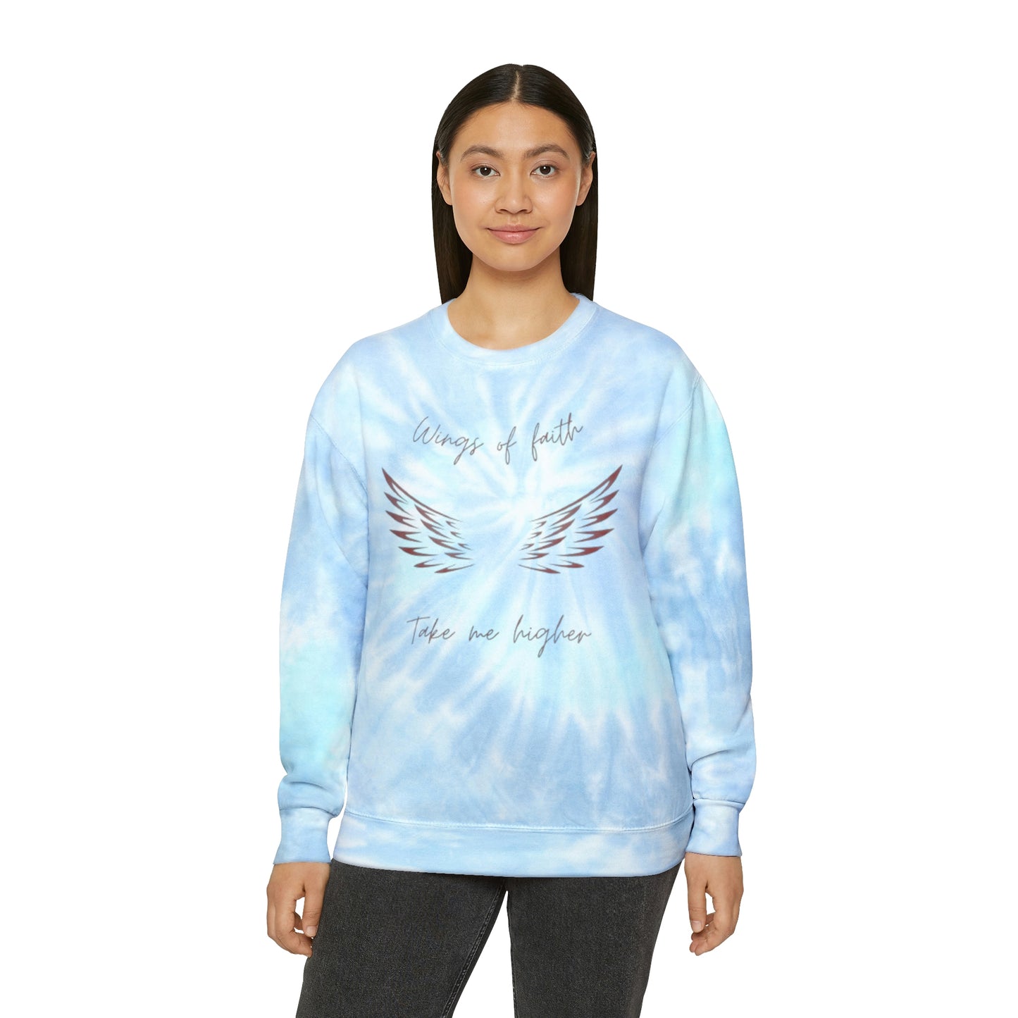 Wings of Faith - Unisex Tie-Dye Sweatshirt