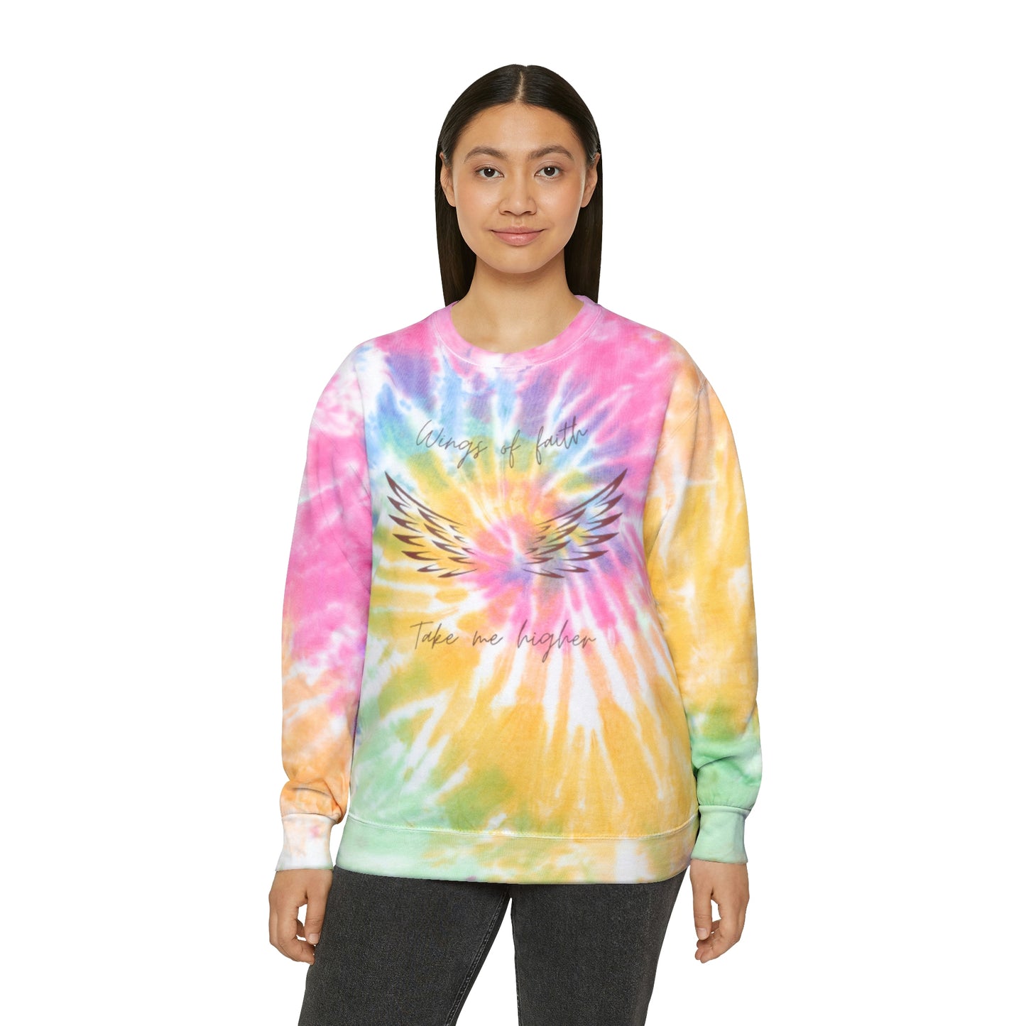 Wings of Faith - Unisex Tie-Dye Sweatshirt