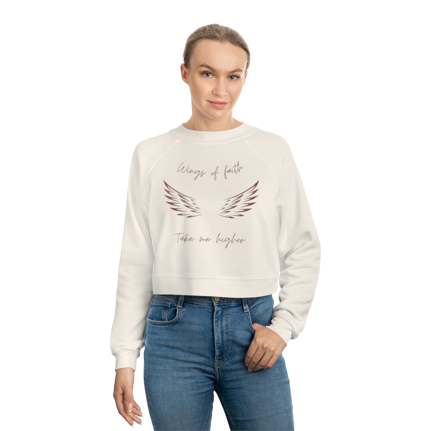 Wings of Faith - Women's Cropped Fleece Pullover